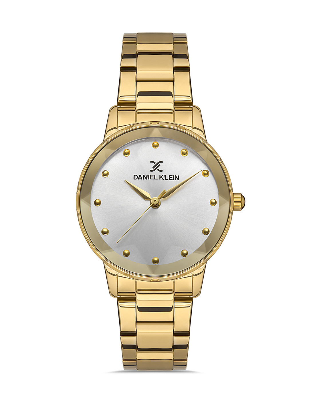 Daniel Klein Premium Women Silver & Gold Toned Dial & Straps Analogue Watch DK.1.13223-2