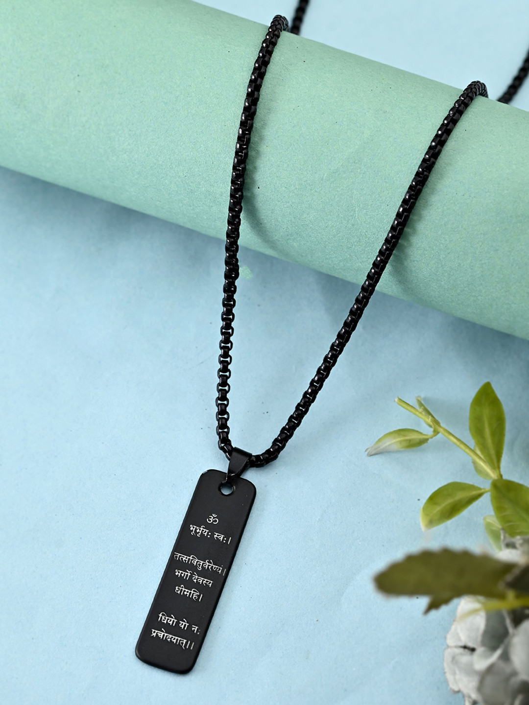 AGARWALPRODUCT Men Stainless Steel Gayatri Leo Pendant With Chain