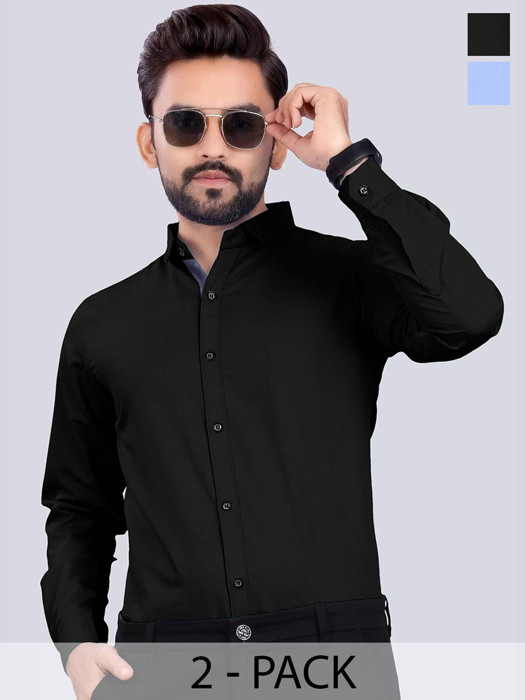 Tee Projekt Men Standard Formal Shirt pack of 2