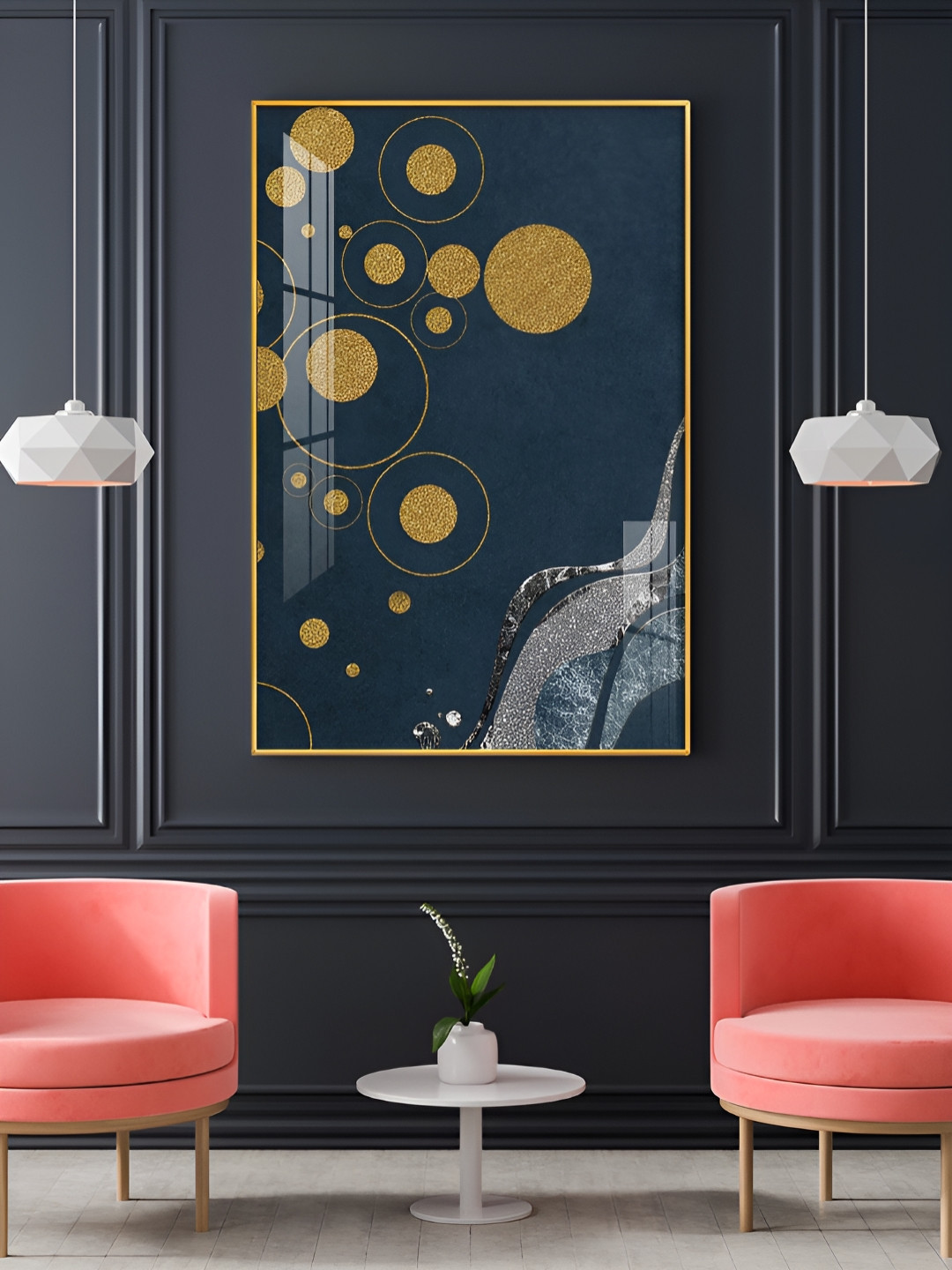 THE NEXT DECOR Circle Opulent Harmony Plastic Natural Elements Glossy Wall Hangings-18In