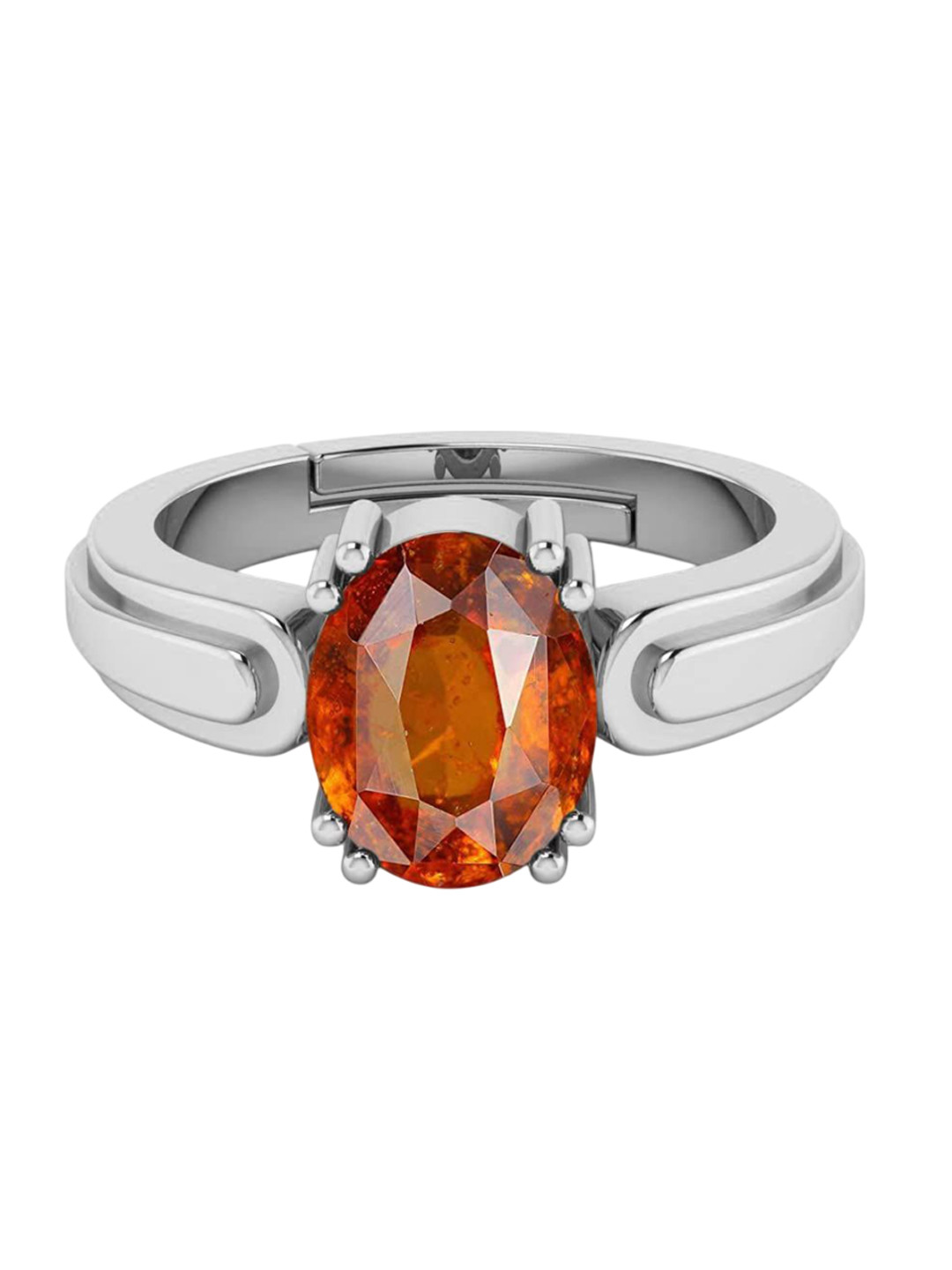 RRVGEM 8.25 Ratti To 8.00 Ratti Gomed Stone Silver Plated Adjustable Ring