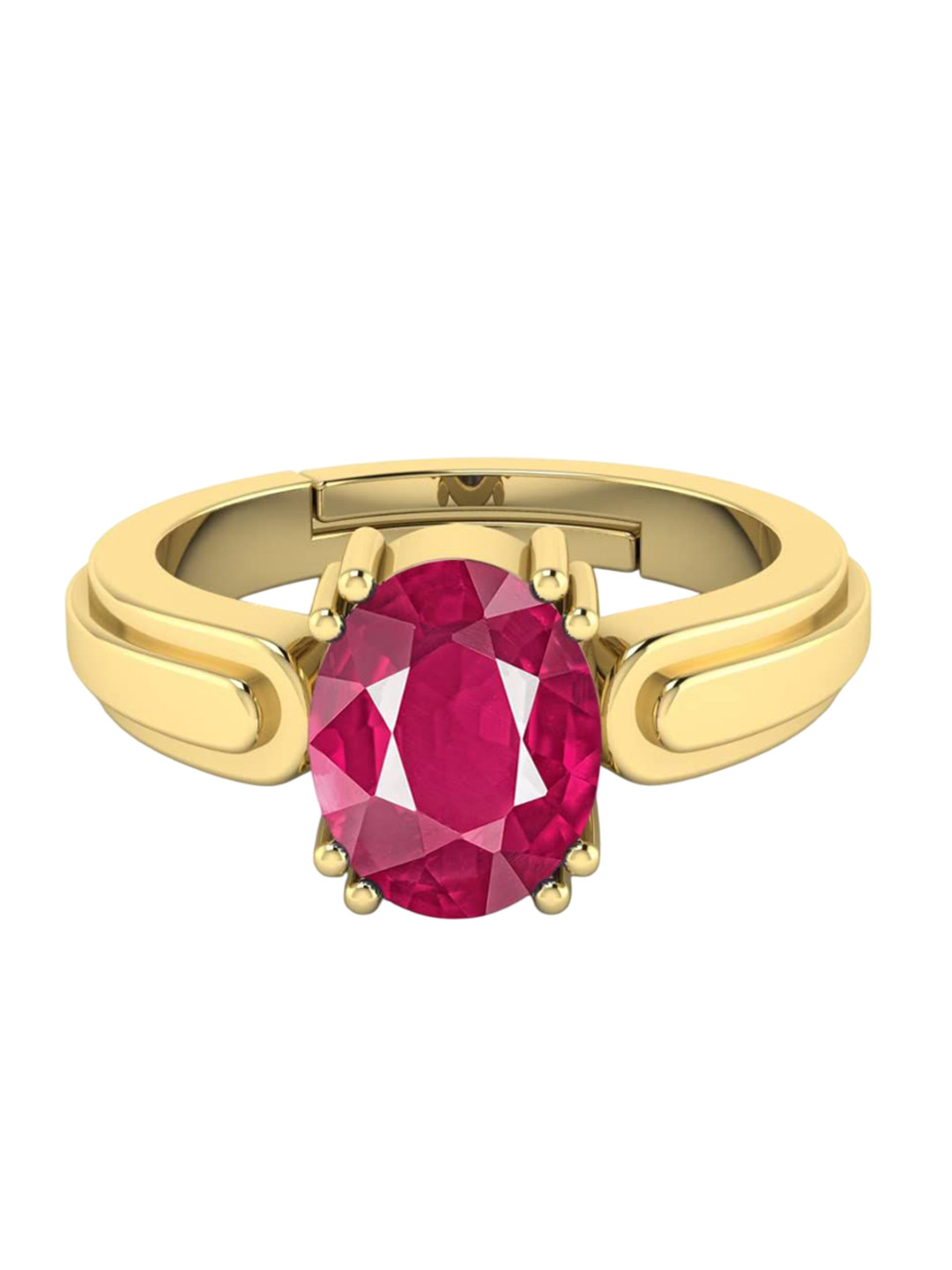 RRVGEM 6.25 Ratti 5.40 KT manik Adjustable Gold Ring