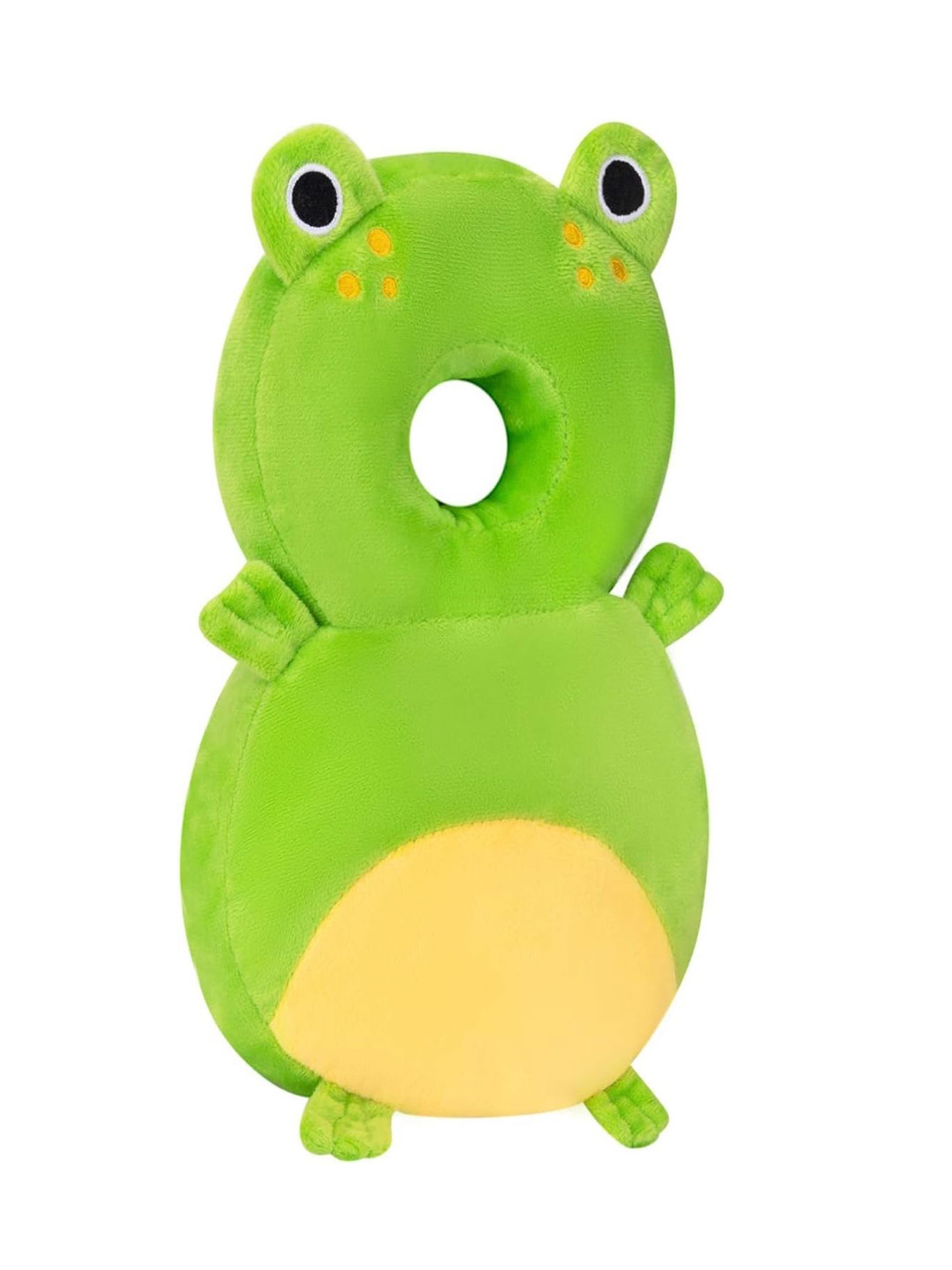 MUREN Frog Head Protector Green Solid Cotton Breathable Medium Polypropylene Baby Pillow-33 x 6 x 19 cm