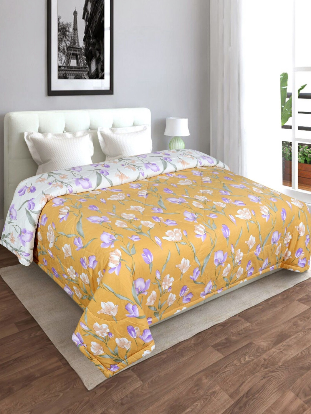 REALDREAM Orange Microfiber Double Bed Comforter