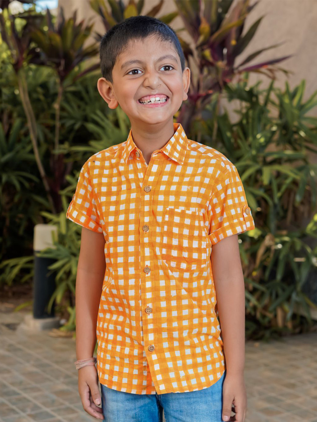 Vastrarth Boys Micro Checks Standard Cotton Casual Shirt