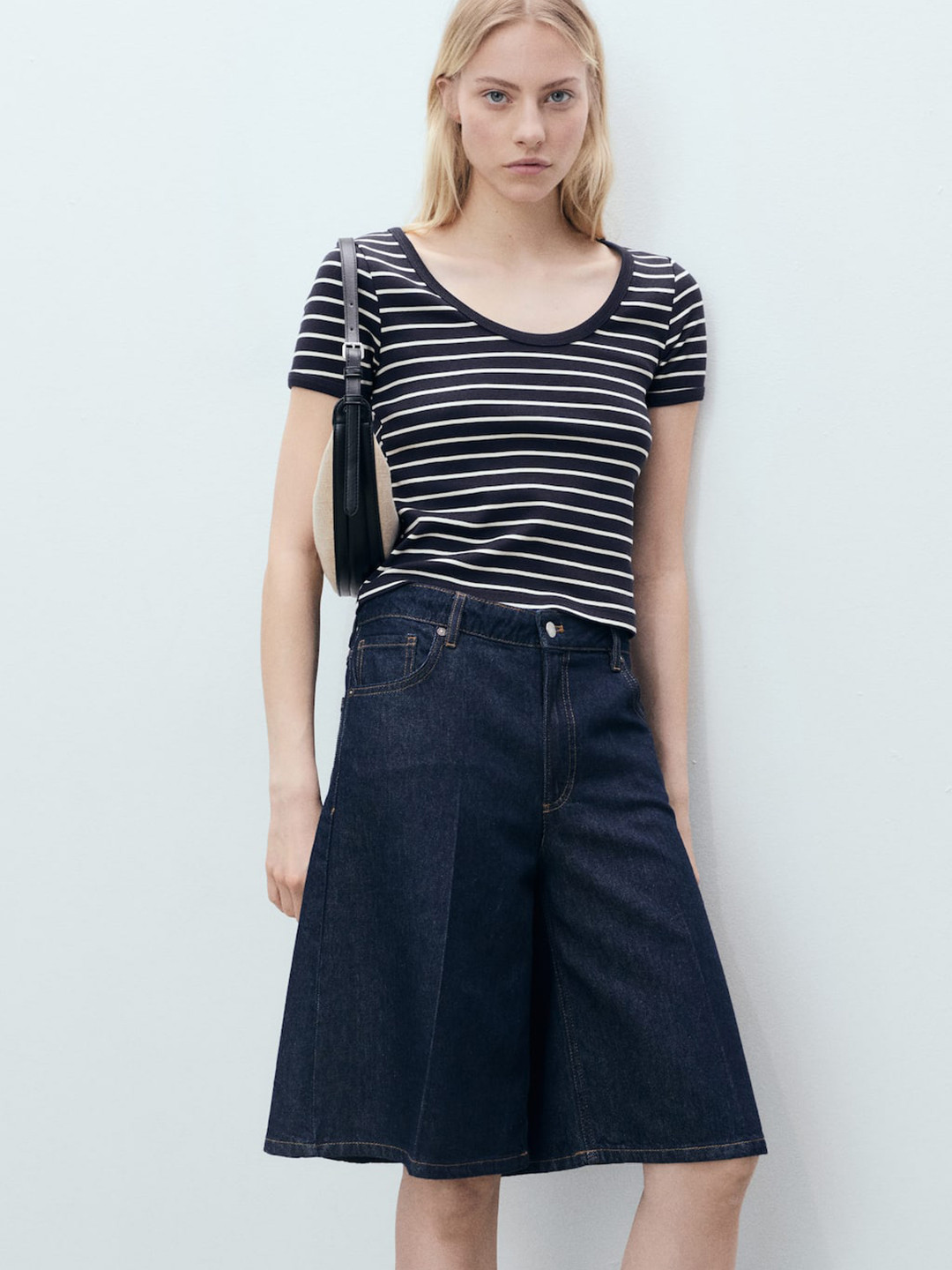 MANGO Striped Pure Cotton Nautical T-shirt