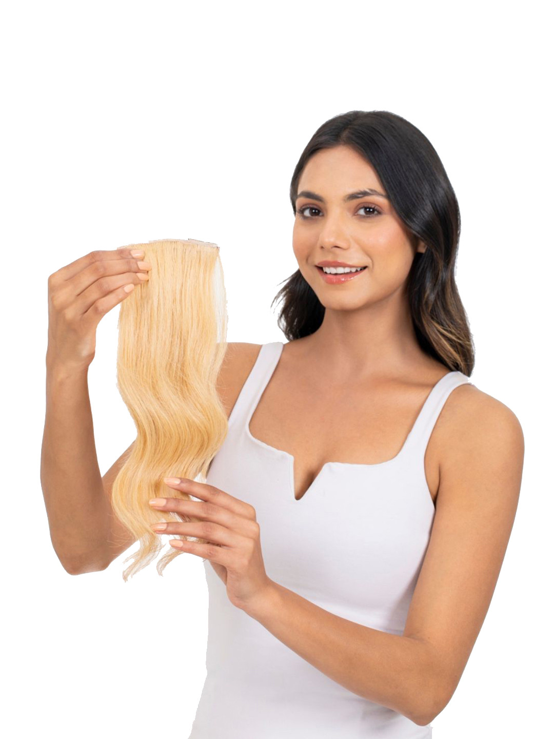 HAIRJOY Clip-In Side Patch Straight Hair Extensions - Dirty Blonde - 12 Inch