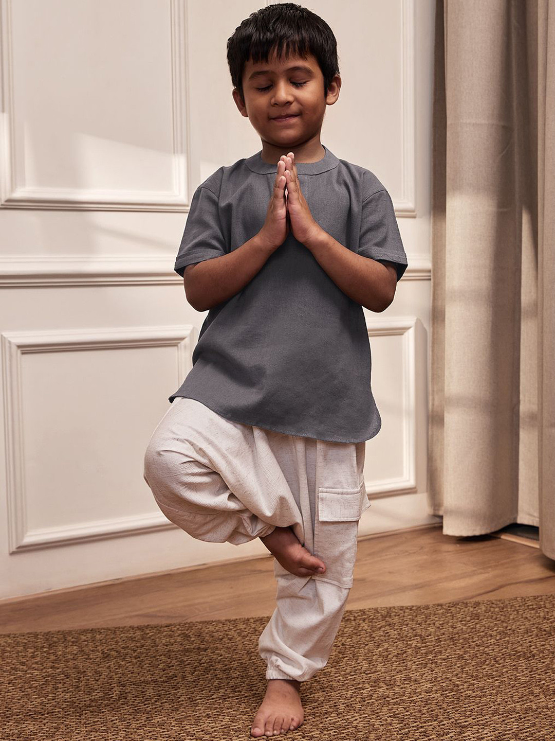 VASTRAMAY Boys Regular Pure Cotton Kurta with Harem Pants