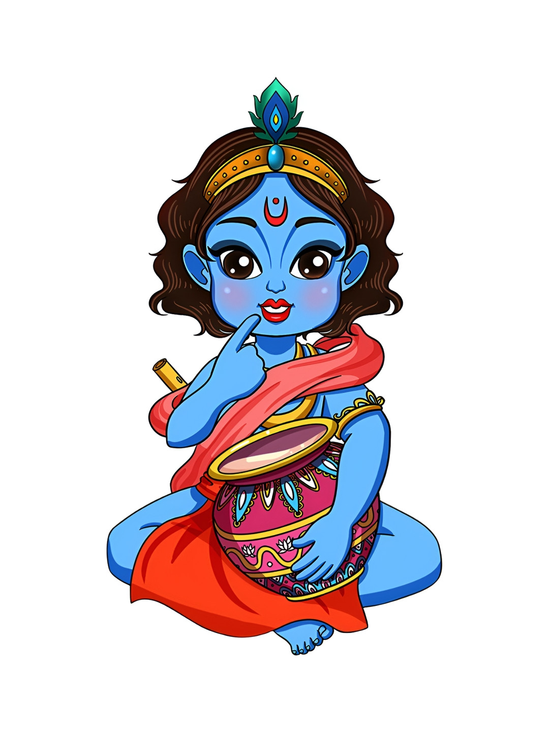 Decor Villa Multicolor Little Krishna Wall Sticker