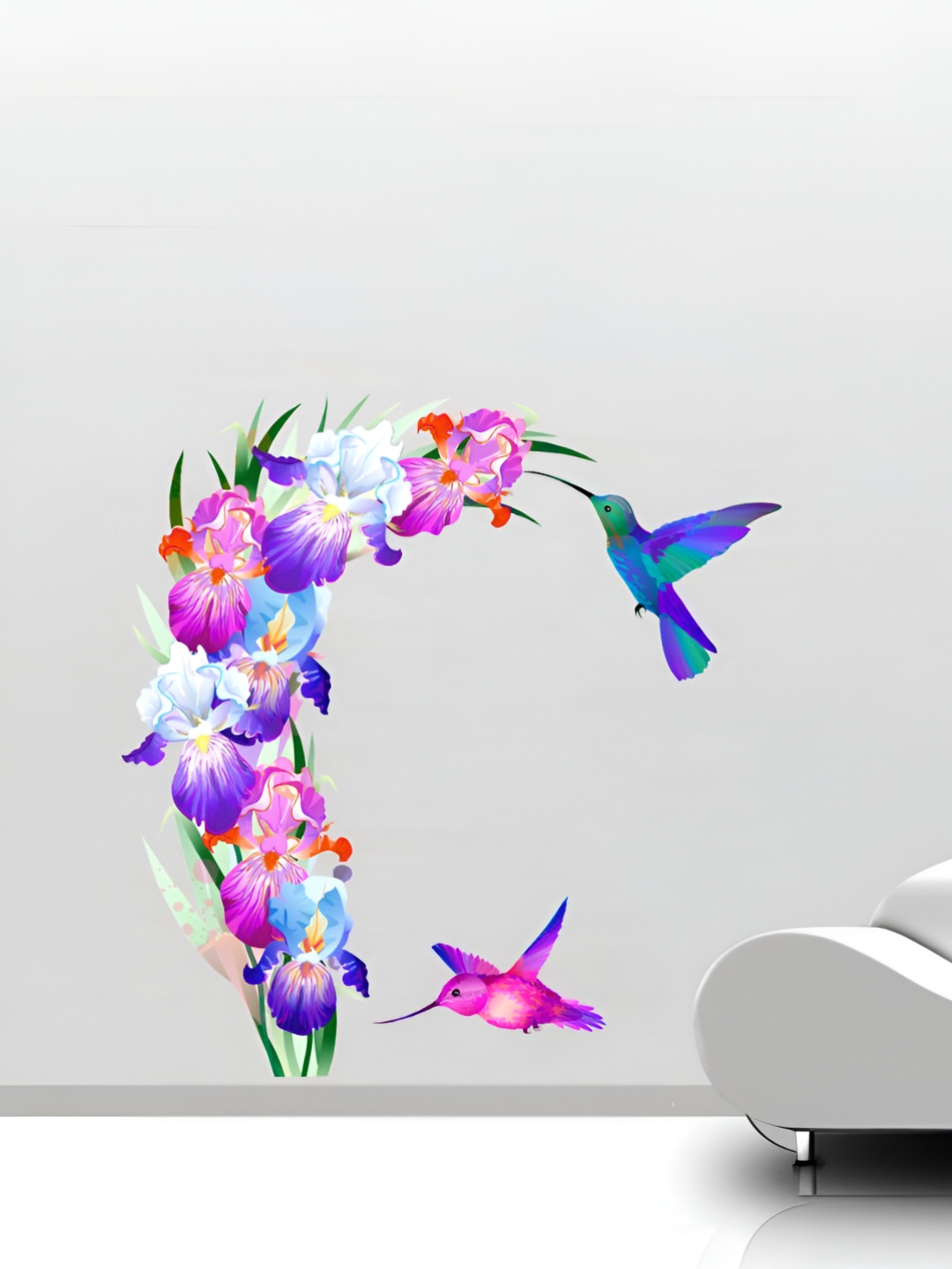 Decor Villa Multicolour FLOWERS WITH BIRD Wall Sticker