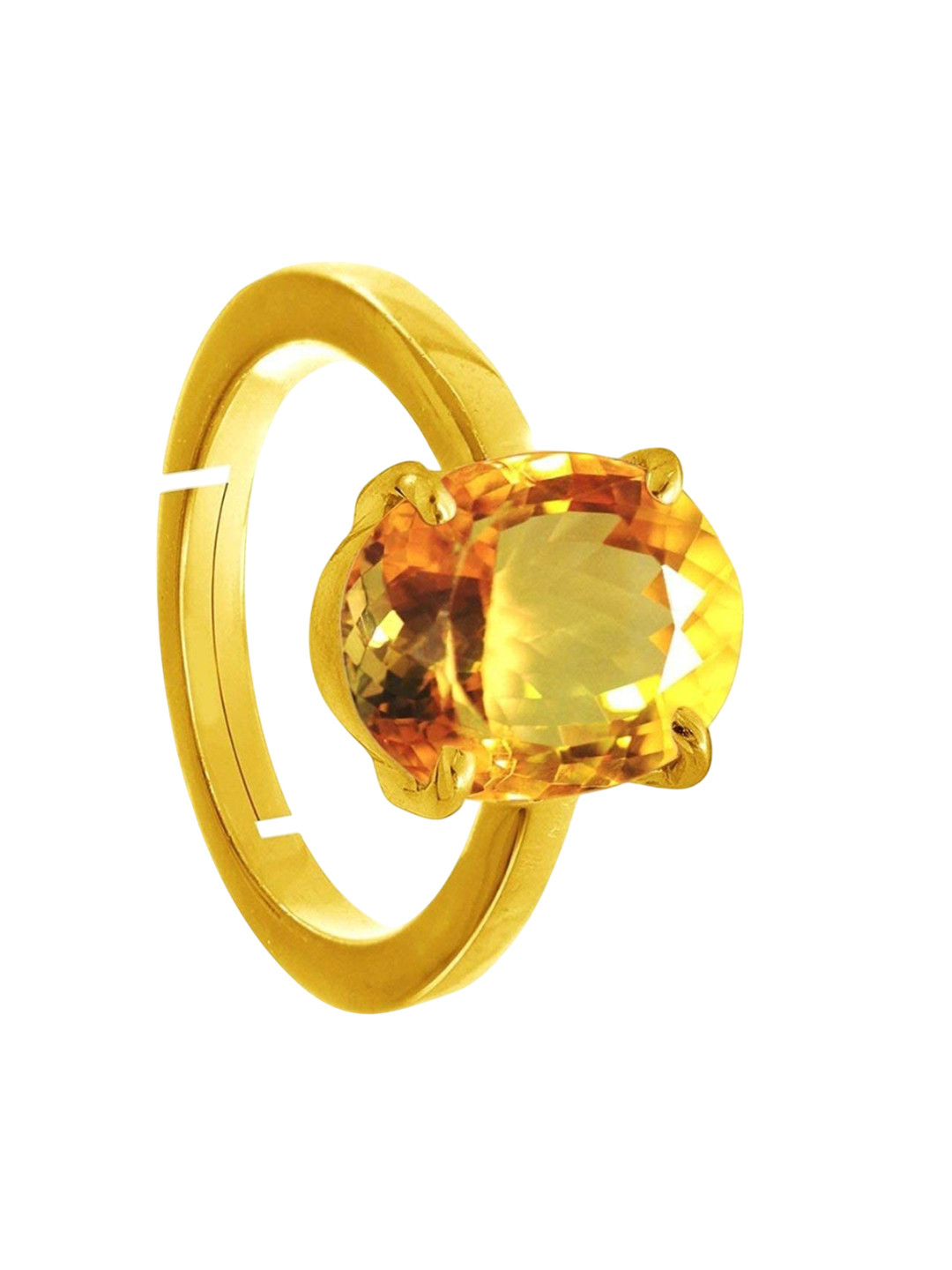 RRVGEM 7.25 KT Oval Cut Citrine Gemstone Ring