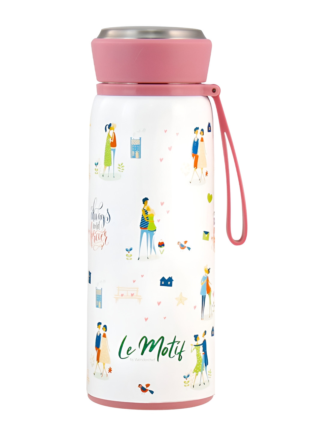 Wonderchef Le Motif L'Amour Stainless Steel Double Wall Vacuum Water Bottle - 420ml