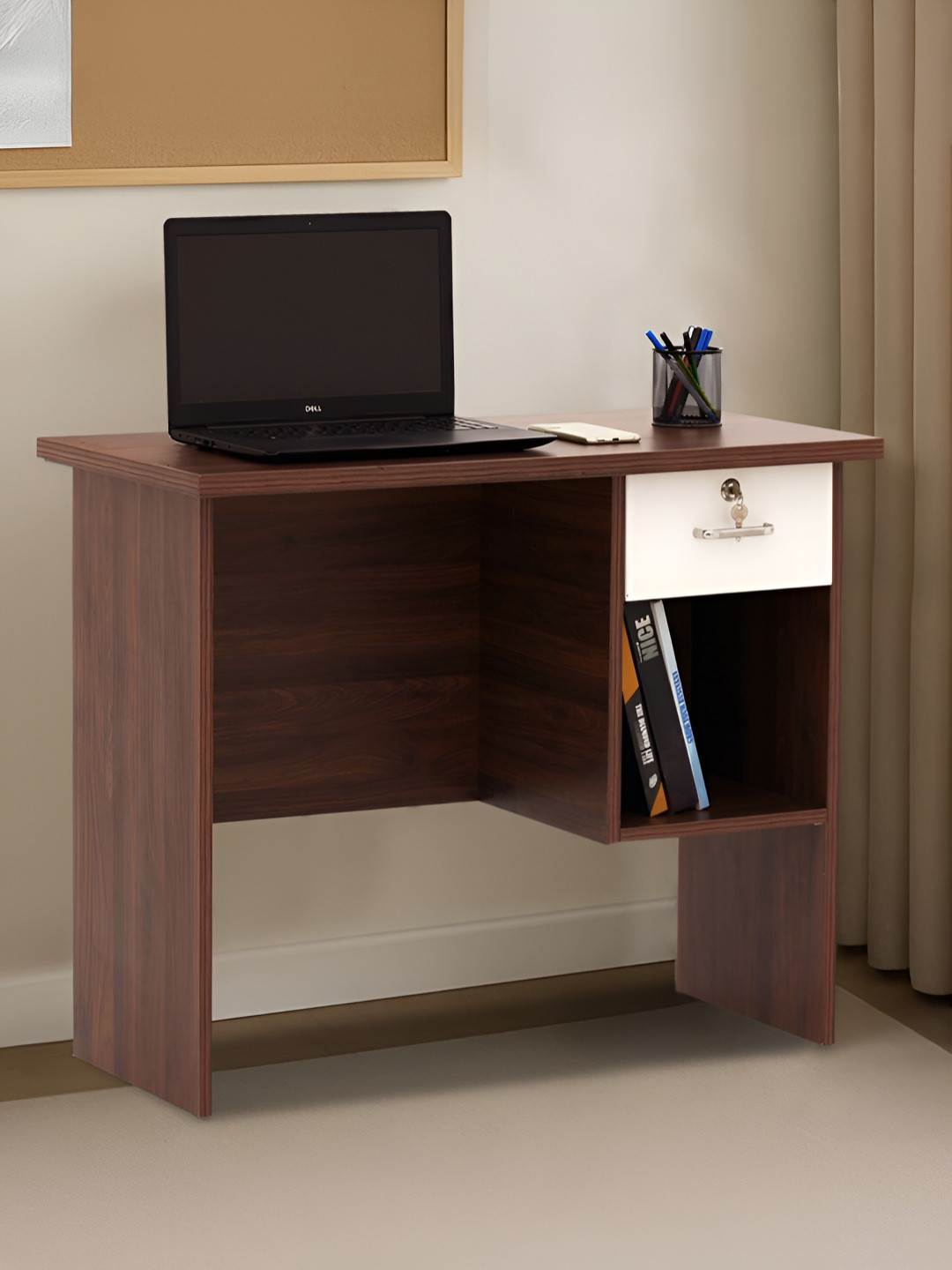 Royaloak White & Brown Neutron Computer Wooden Study Table