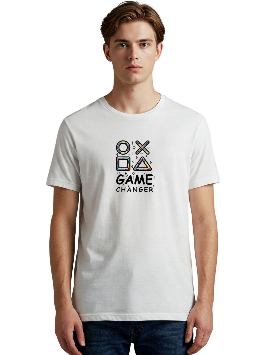 PULP Unisex White Game Changer Graphic Printed Regular Fit T-shirt