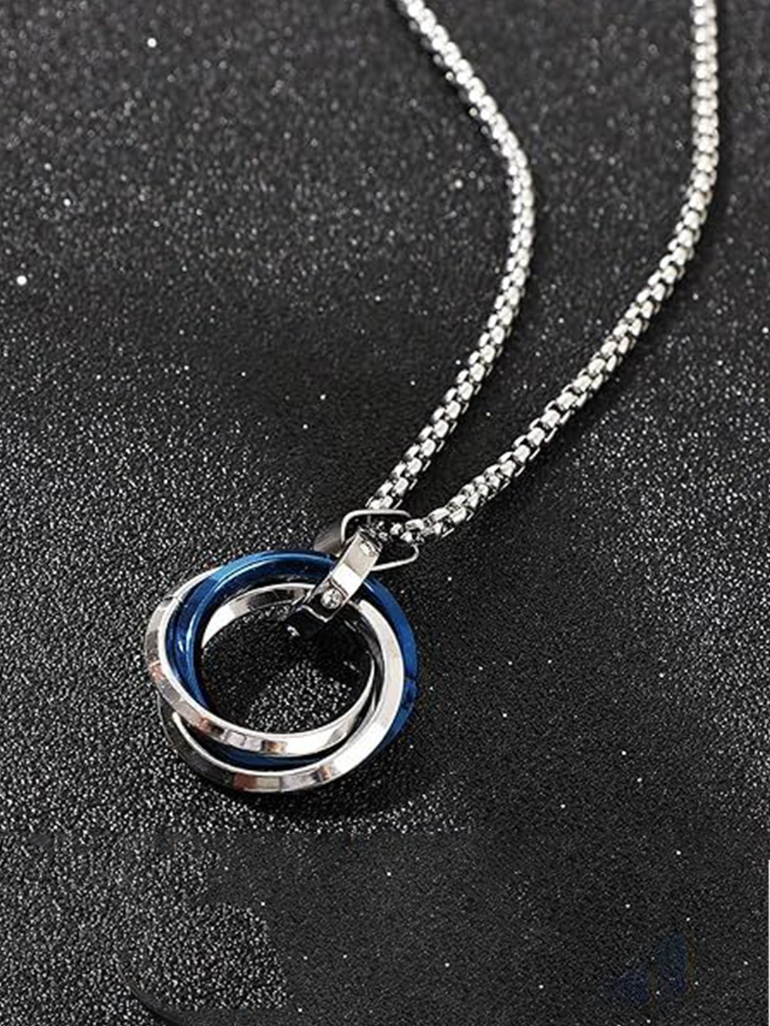 AGARWALPRODUCT Men Stainless Steel Triple Pendant With Chain