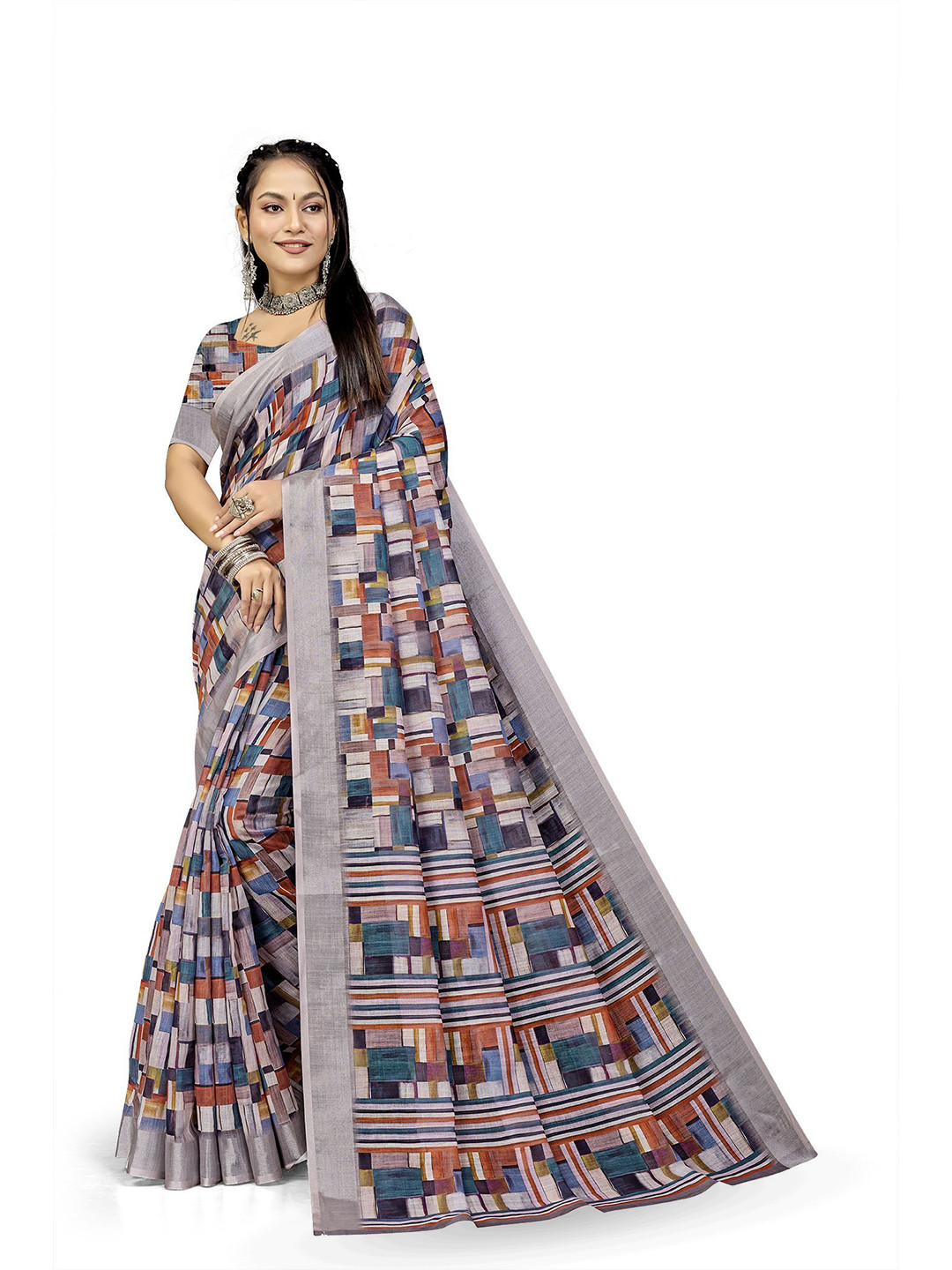 PARVOTSAV Linen Blend Saree