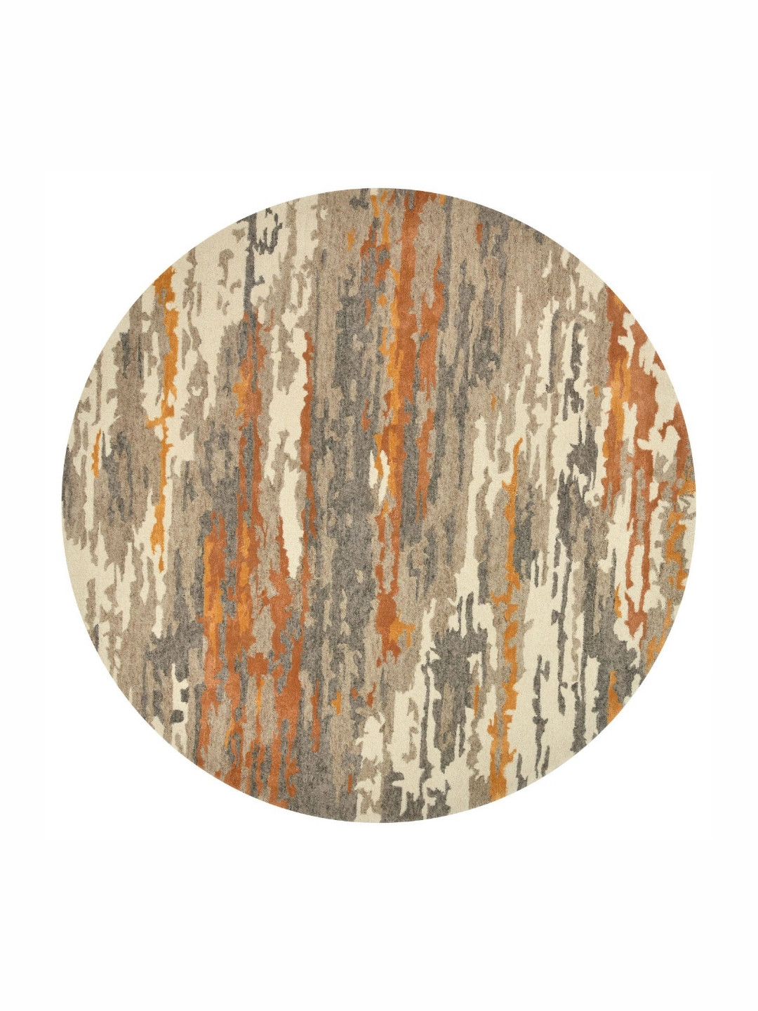 saraswatii global Azhan Orange Colored & Grey Printed Tufted Woollen Carpet