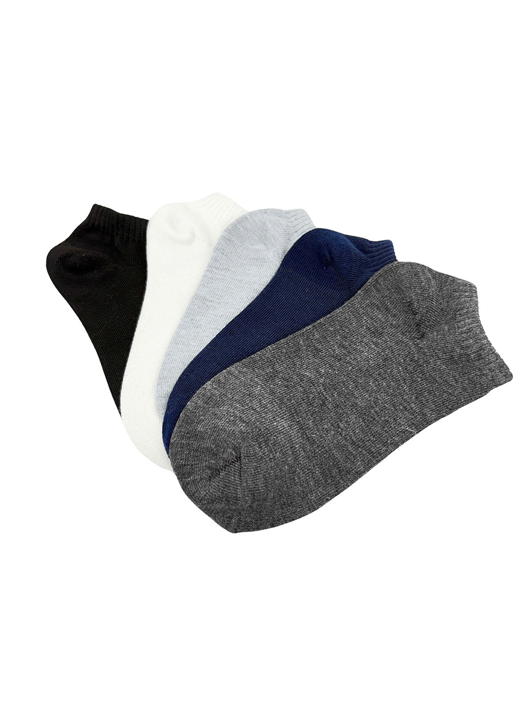 PRASTHAN Unisex Pack Of 5 Combed Cotton Anti-Odour Ankle-Length Socks