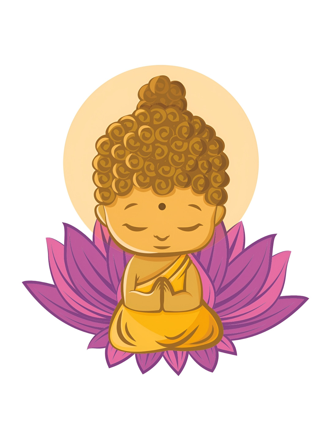 Decor Villa Multicolor Buddha on Lotus Wall Sticker