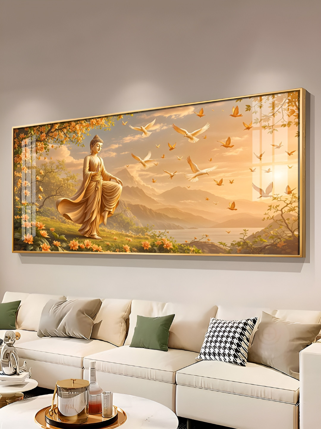 THE NEXT DECOR Buddha Plastic Natural Elements Glossy Hall Spiritual Wall Decor-12In