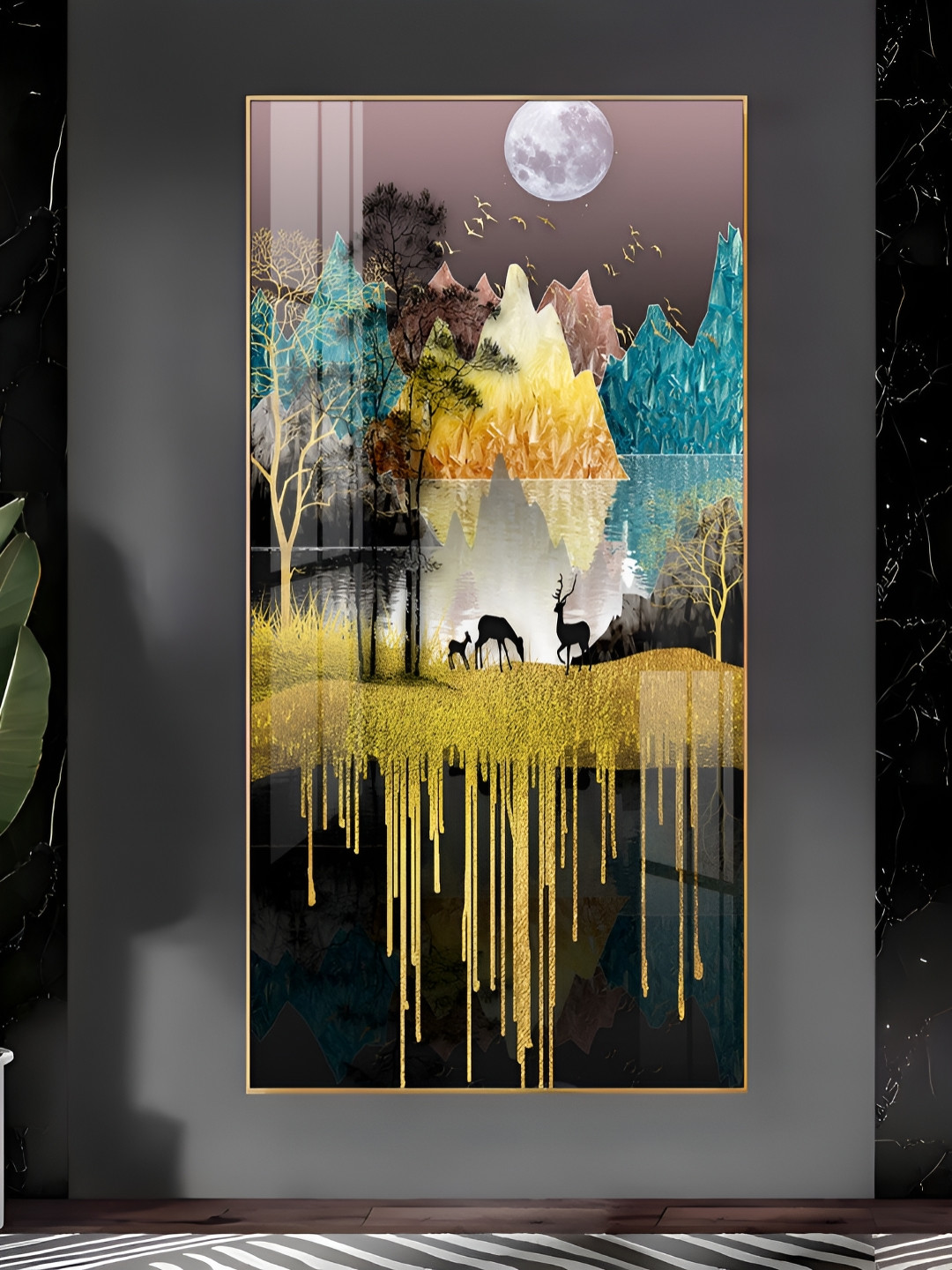 THE NEXT DECOR Forest Serenity Plastic Glossy Hanging Hall Wall Hangings-24In