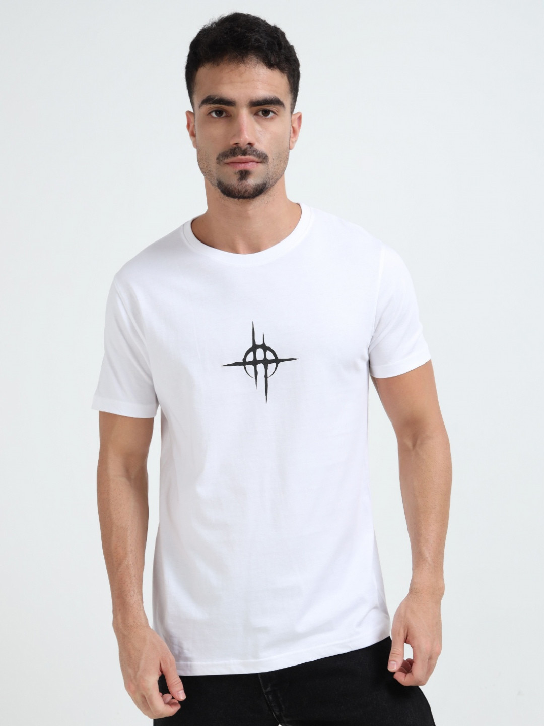 RHINO CULT Men Printed Raw Edge T-shirt