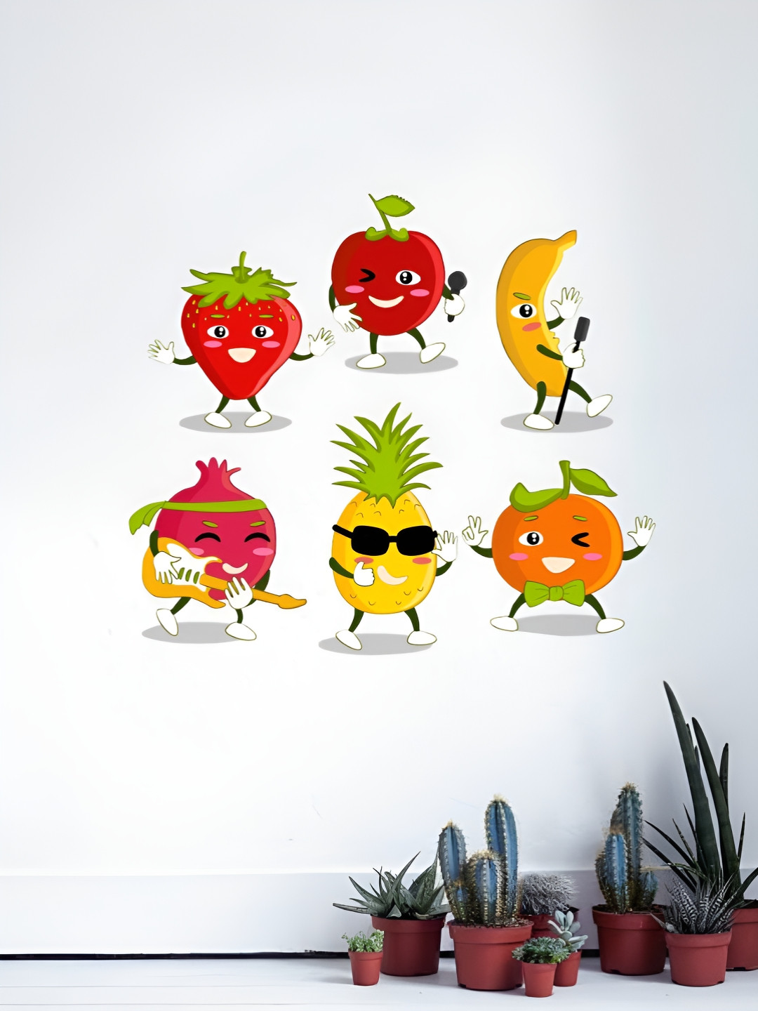 Decor Villa Multicolor Playing Fruits Wall Sticker