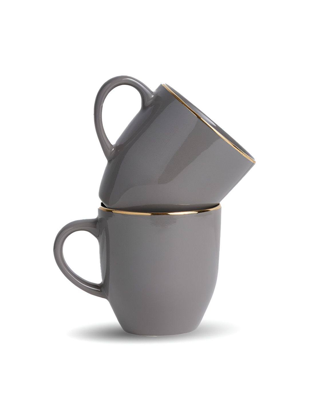 SHAY Holiday Hot Grey Ceramic Handmade 2 Piece Mugs-180ml