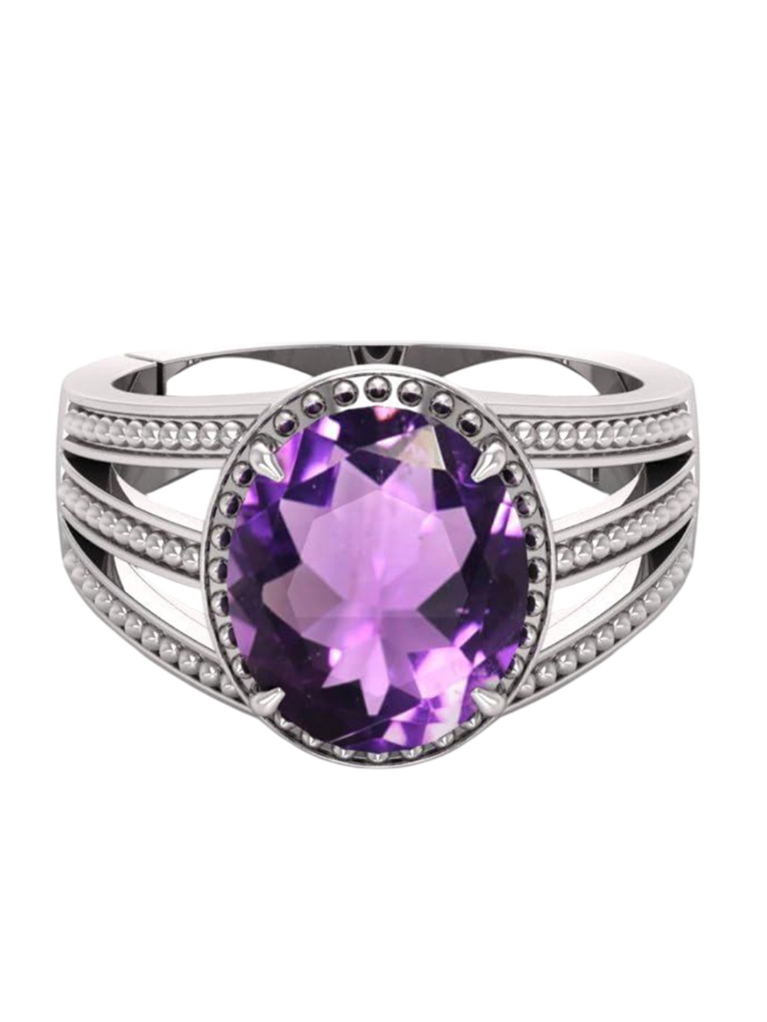 RRVGEM 7 Ratti Blue Amethyst Finger Ring