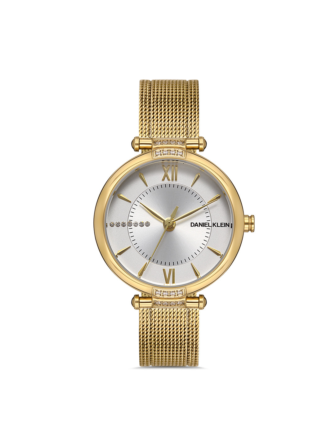 Daniel Klein Premium Women Silver& Gold Toned Dial & Strap Analogue Watch DK.1.13218-6