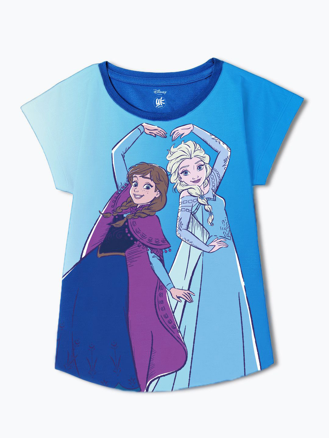 YK Disney Girls Printed Cap Sleeves Top