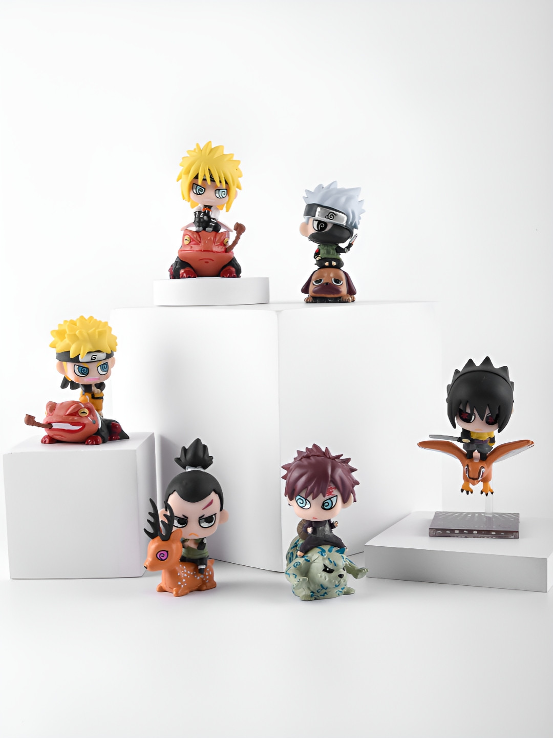 COMICSENSE Naruto Anime Red Plastic Natural Living Room Set of 6 Medium Showpieces -