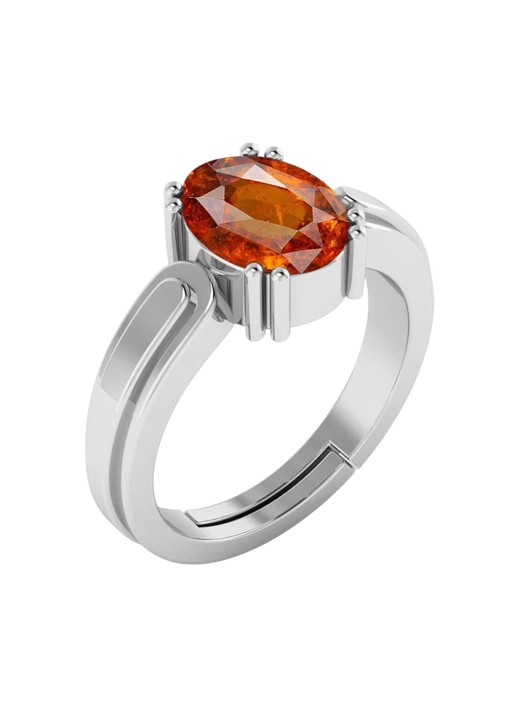 RRVGEM 11.25 Ratti To 11.00 Ratti Silver Plated Adjustable Finger Ring