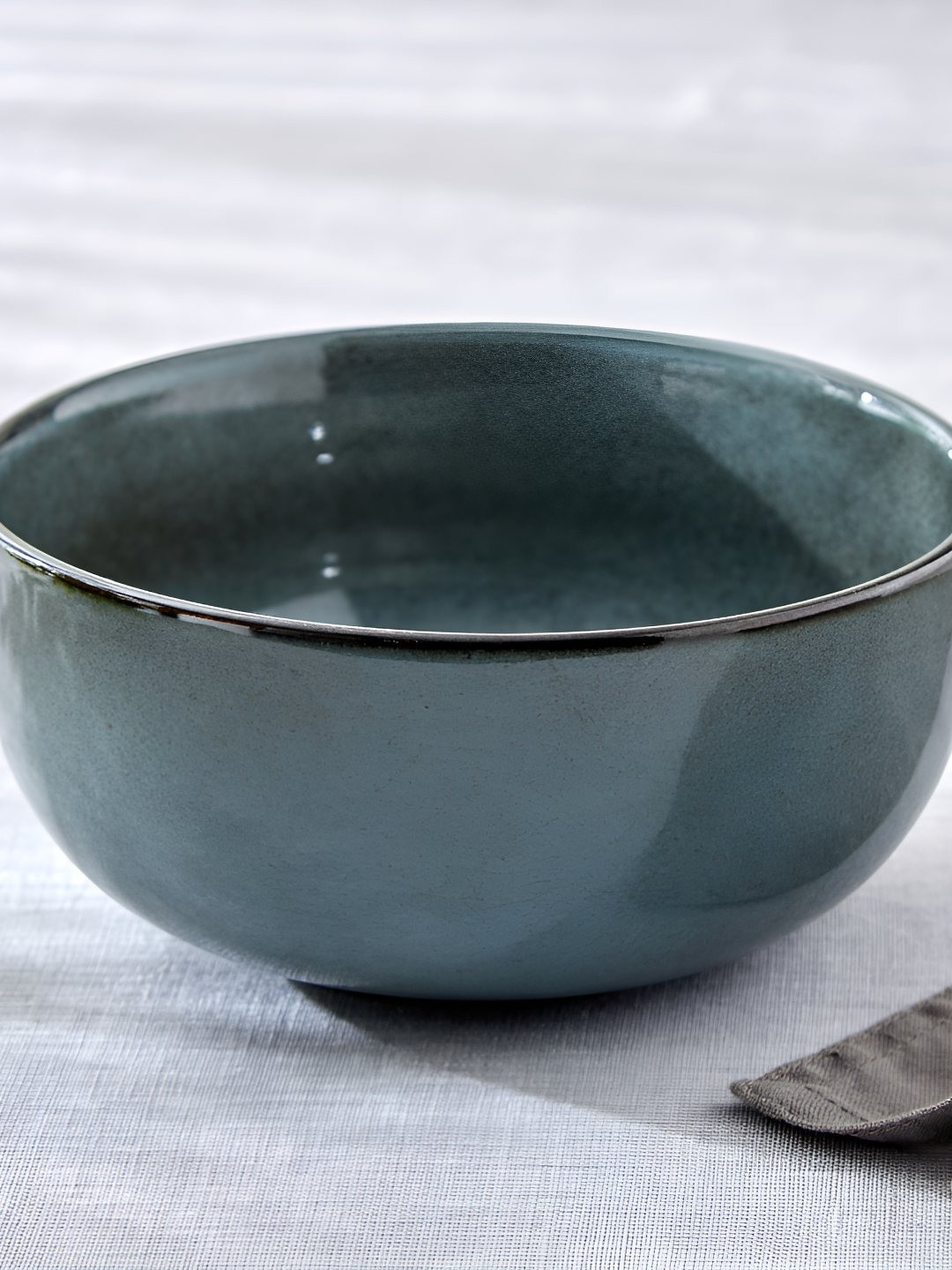 Home Centre Cadenza Seafoam Blue Glossy Stoneware Cereal Serving Bowl