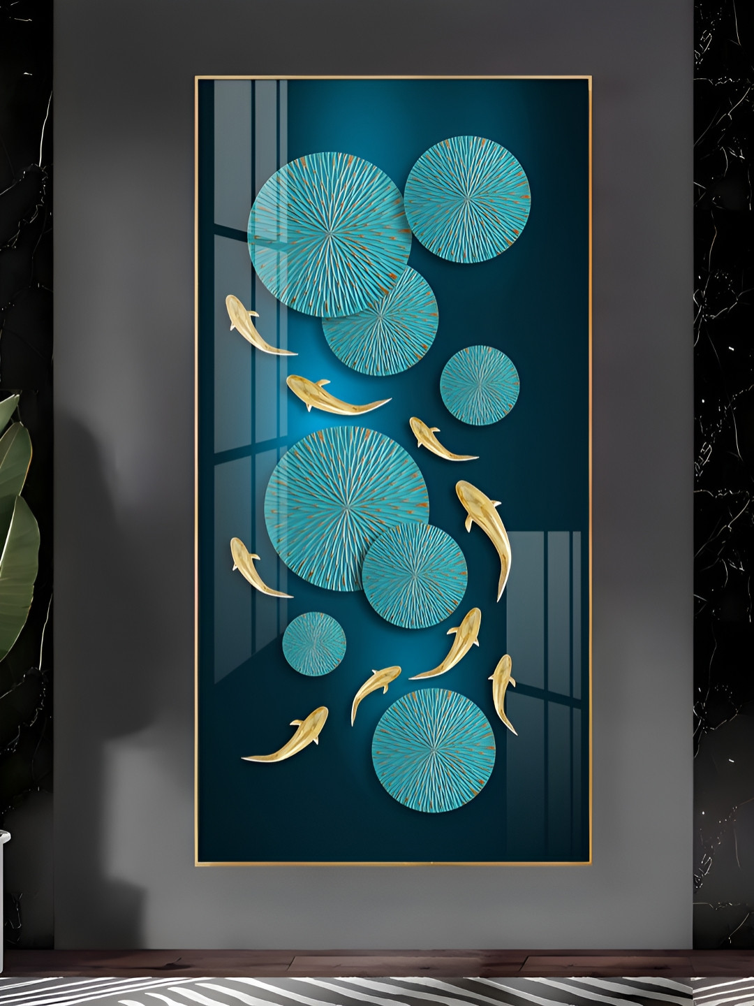 THE NEXT DECOR Azure Elegance Plastic Coastal Escape Glossy Hall Wall Hangings-24In