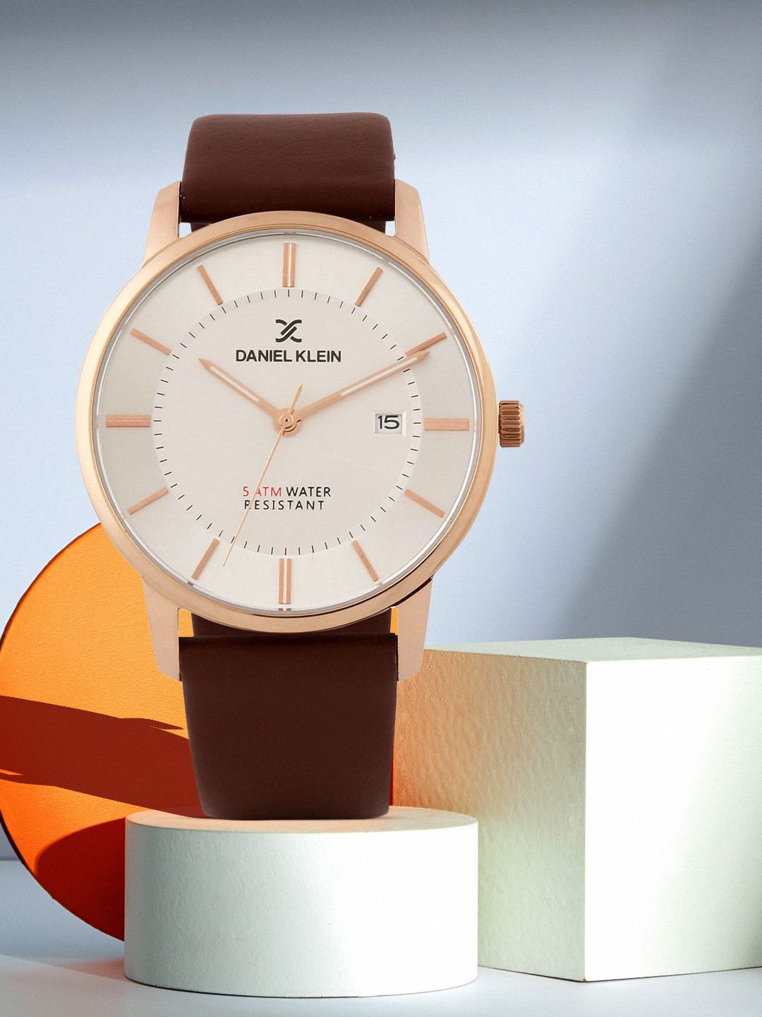 Daniel Klein Men Silver-Toned & Brown Analogue Watch