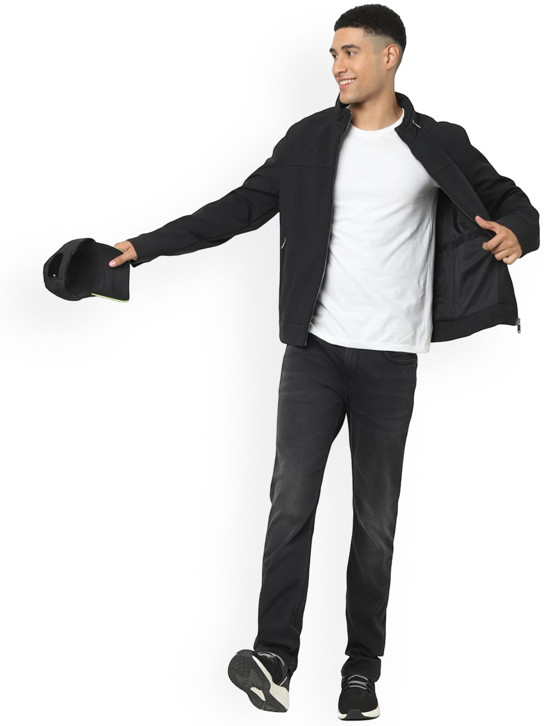 Celio Men Solid Zip Detail Bomber Jacket