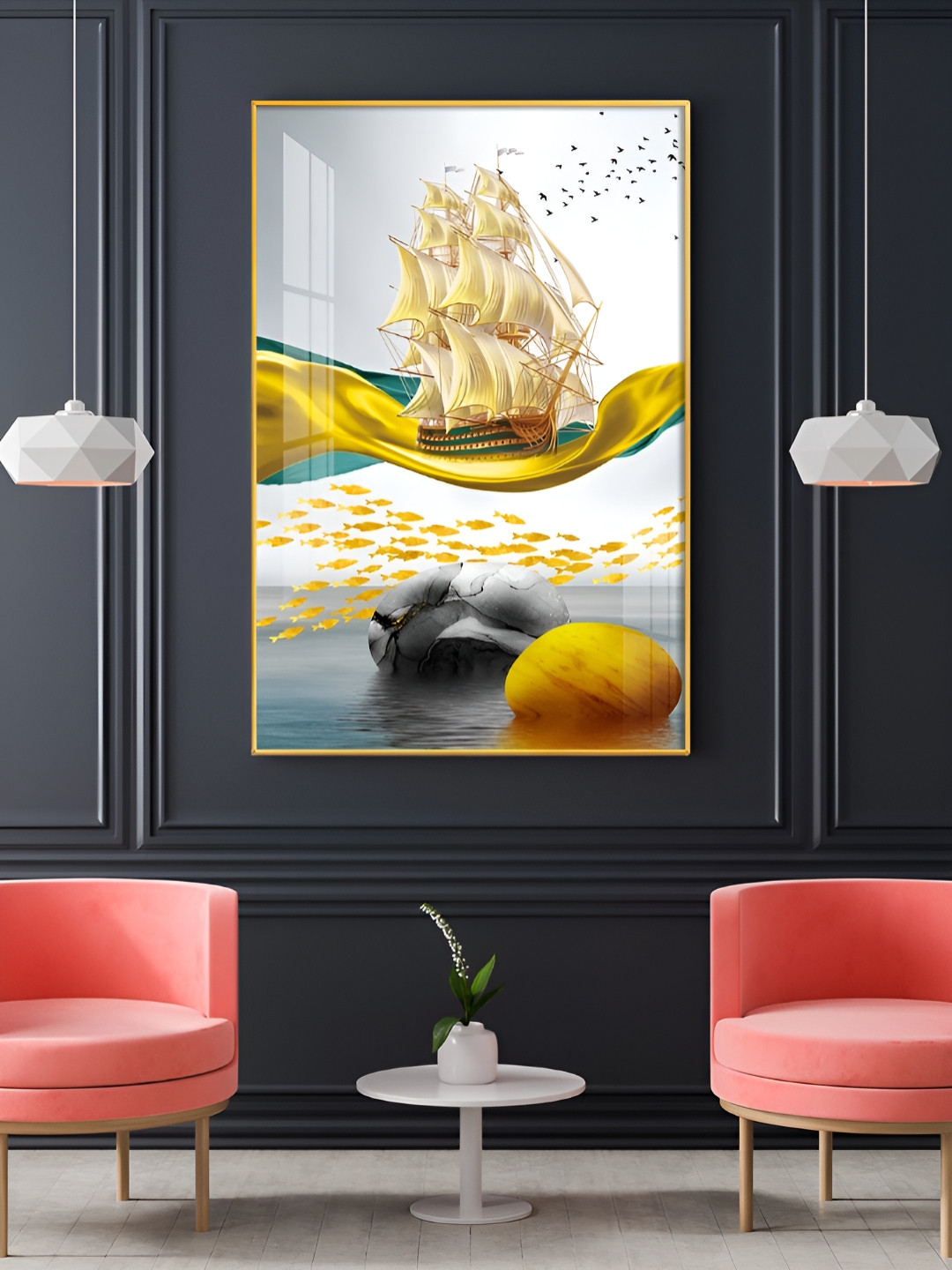 THE NEXT DECOR Oceanic Odyssey Plastic Natural Elements Glossy Hall Wall Hangings-18In