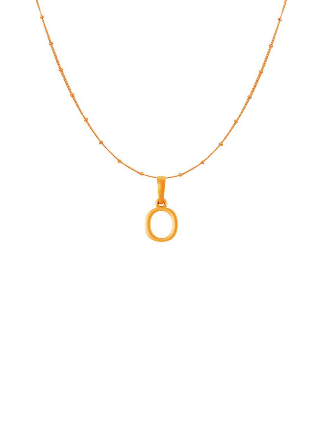 AKSHAT SAPPHIRE 92.5 Silver 22KT Gold Plated O Alphabet Pendant with Ball Chain