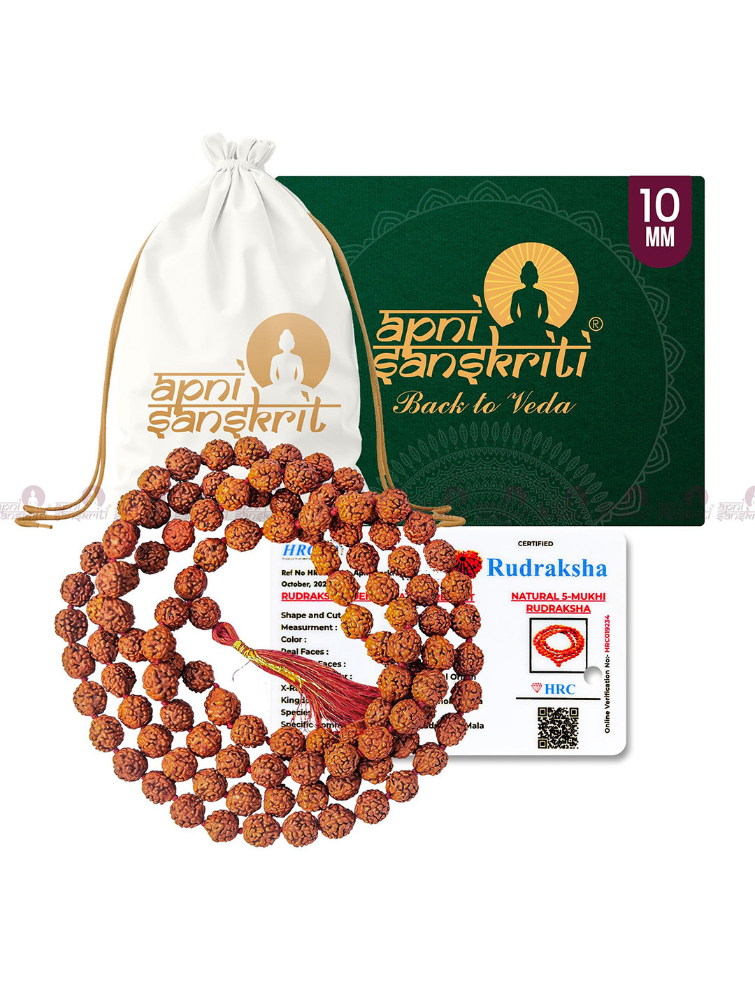 Apnisanskriti Unisex 5-Face Rudraksha Mala