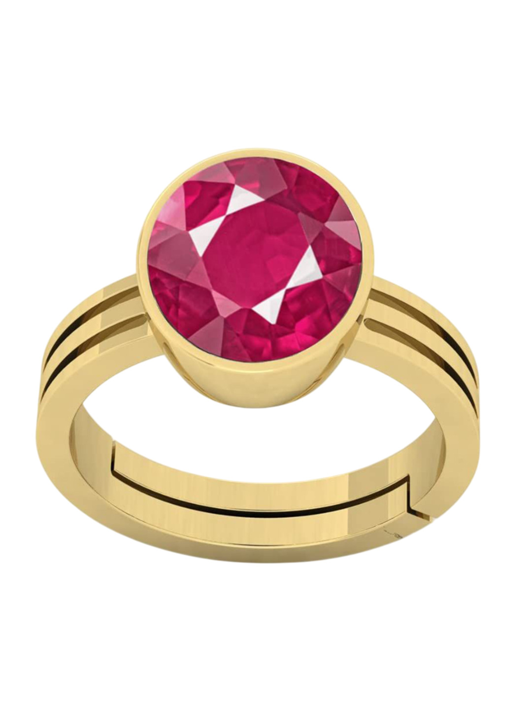 RRVGEM 10.00 Ratti Adjustable Gold Plated Ruby Ring