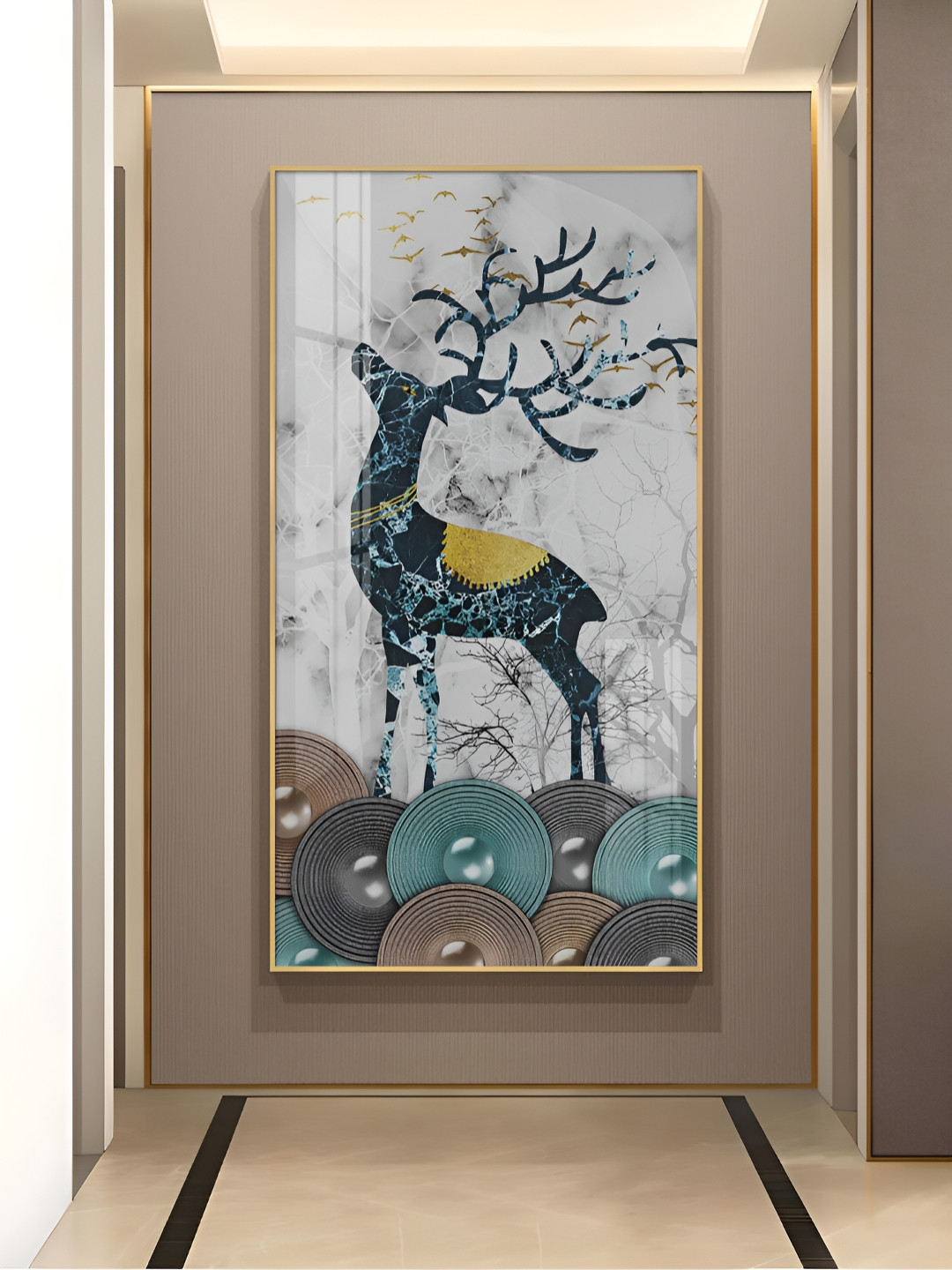 THE NEXT DECOR Fawn's Drum Circle Plastic Glossy Hanging Hall Wall Hangings-24In