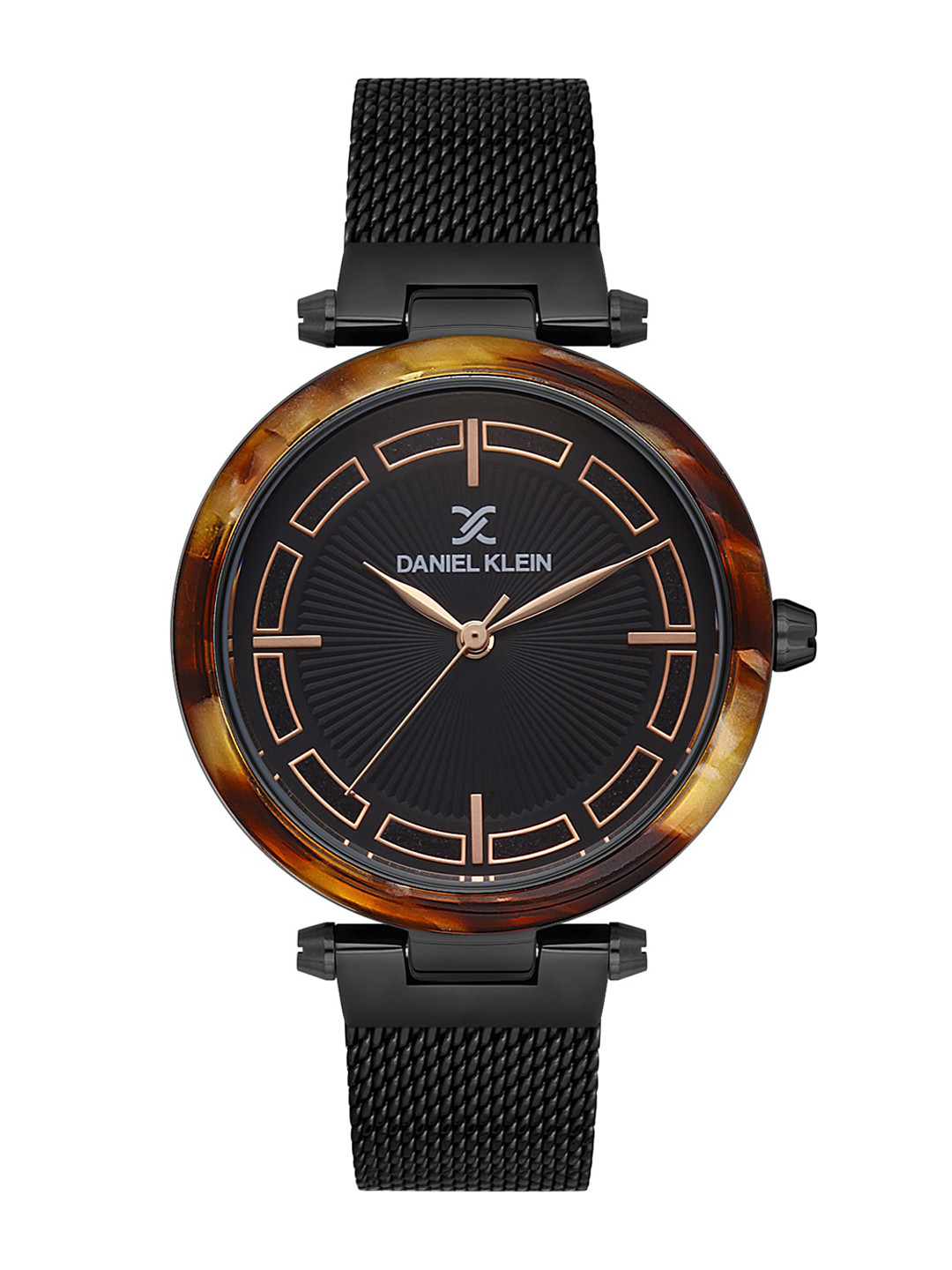 Daniel Klein Women Black Dial & Black Bracelet Style Straps Analogue Watch DK 1 13148-4