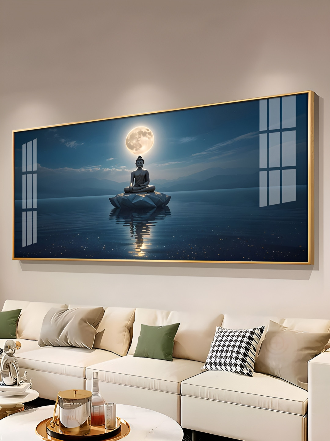 THE NEXT DECOR Buddha In Littoral land Plastic Glossy Spiritual Wall Decor-12In