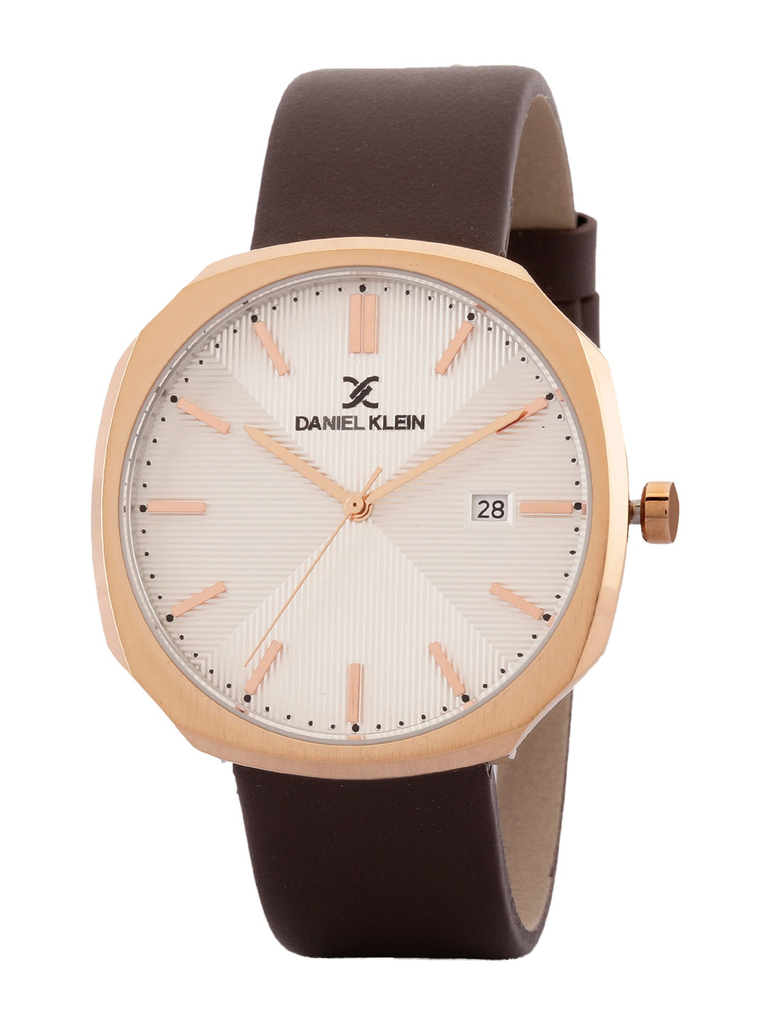 Daniel Klein Men Silver-Toned Dial& Brown Leather Straps Analogue Watch DK 1 12653-1