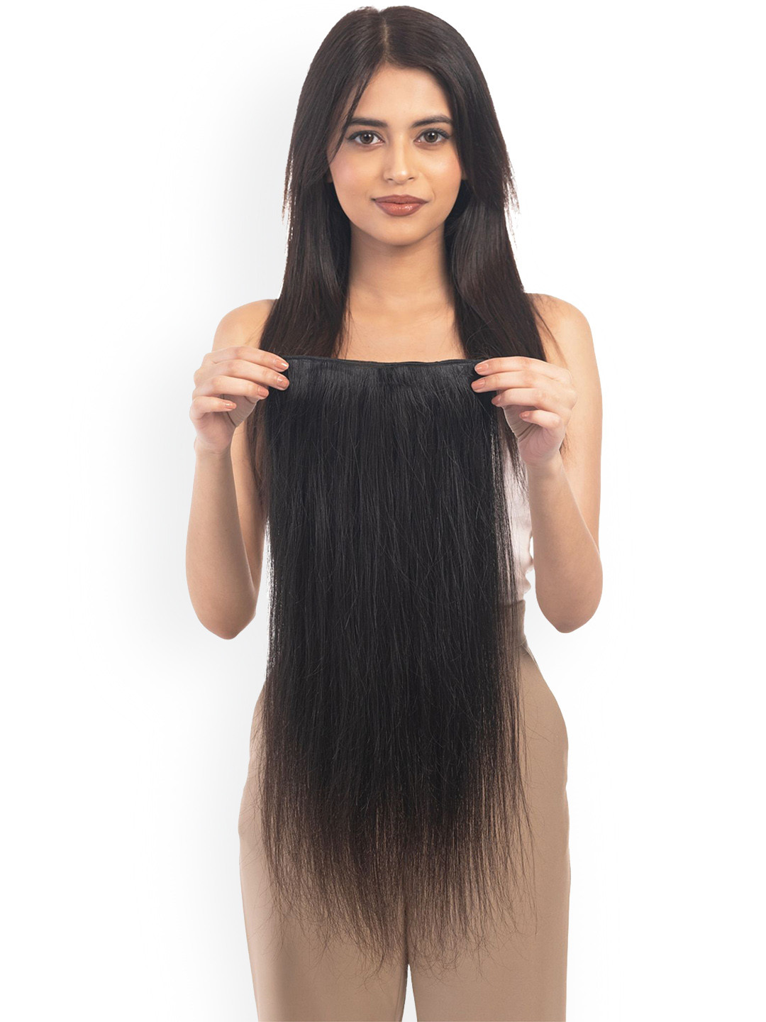 HAIRJOY 4 Clip Volumizer Dark Brown Curly Instant Volume & Length 20 Inches