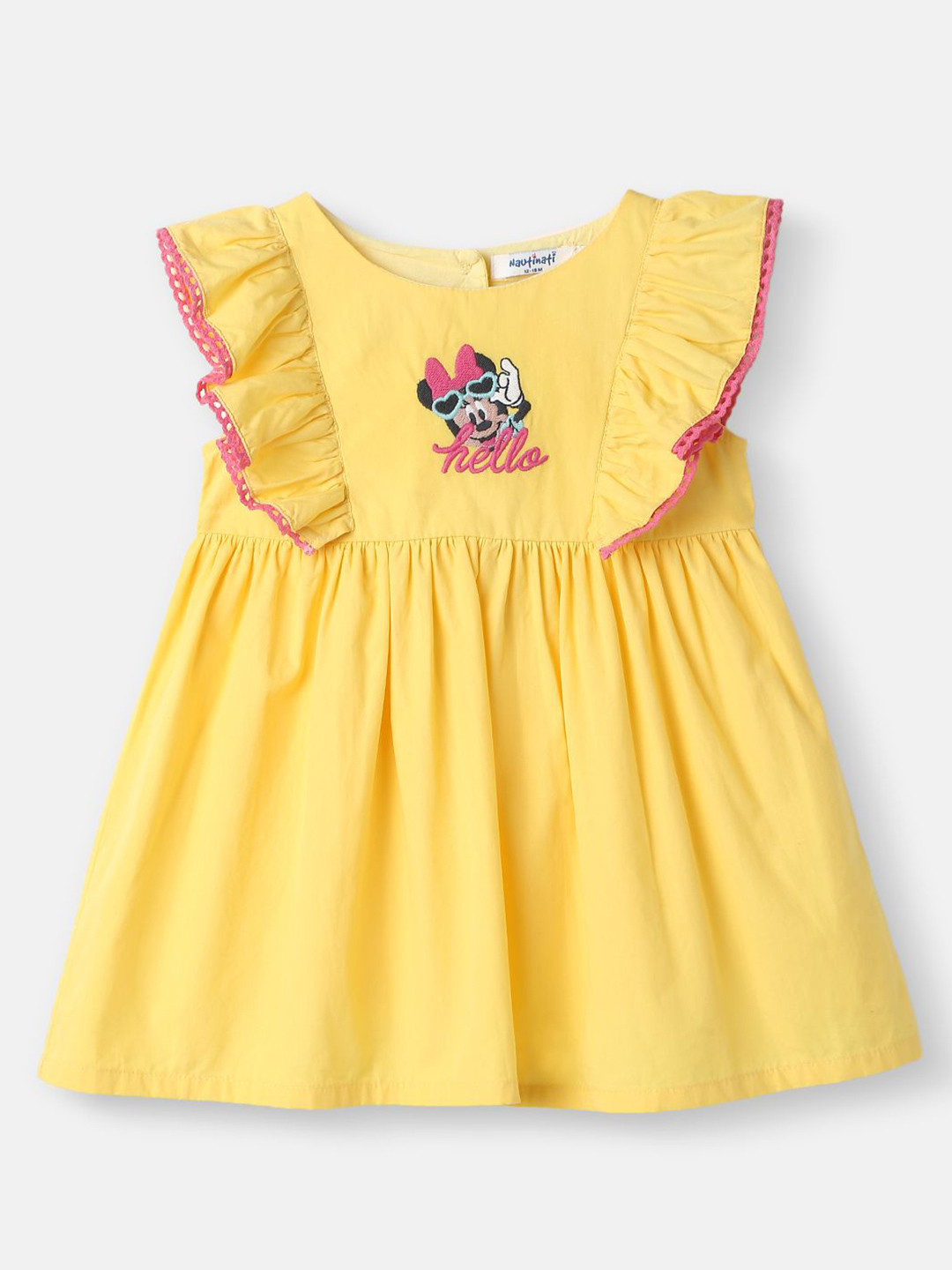 Nauti Nati Embroidered Badge Ruffled Fit & Flare Dress