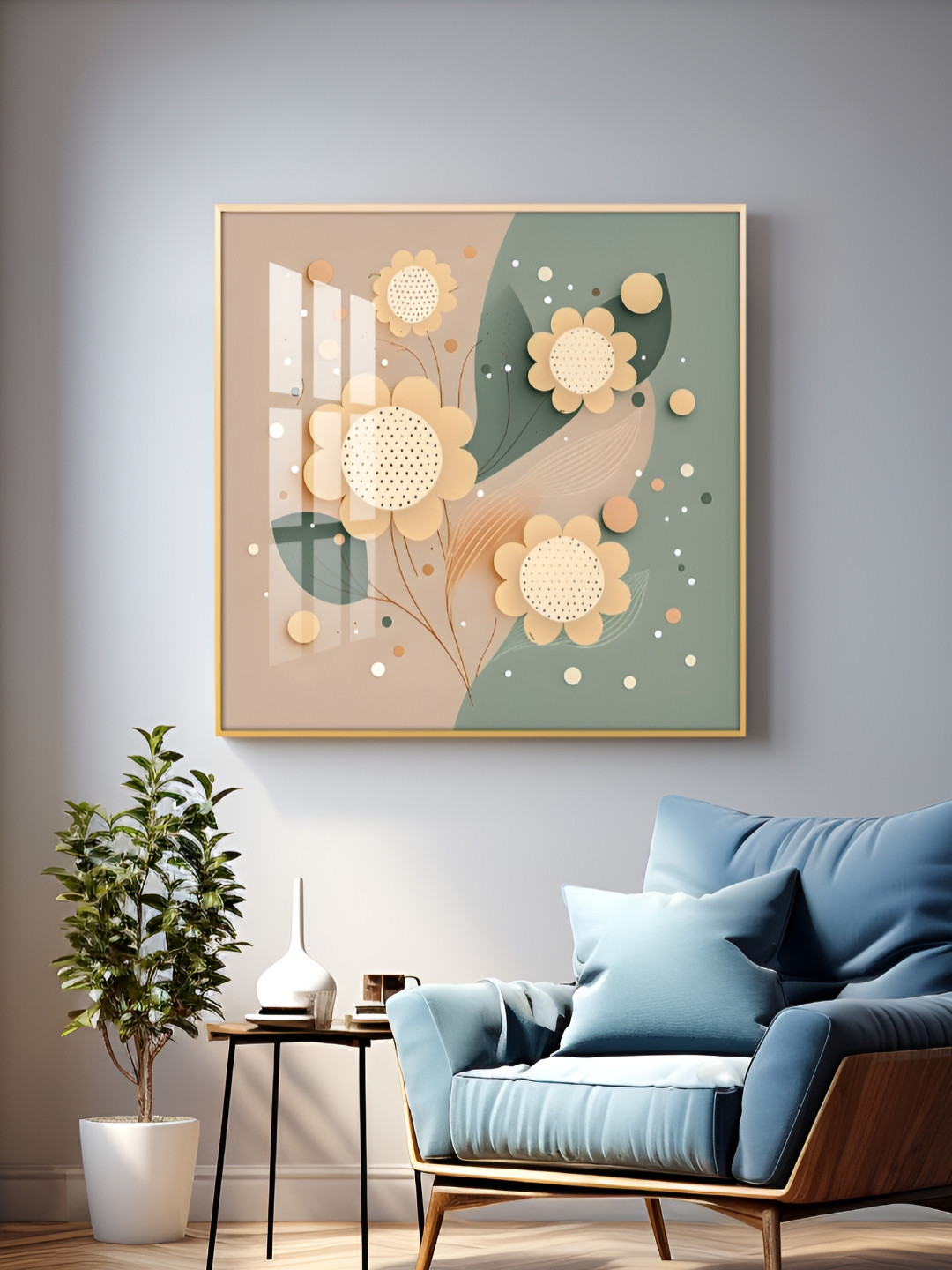 THE NEXT DECOR Petal Palette Plastic Natural Elements Glossy Hall Wall Hangings-18In