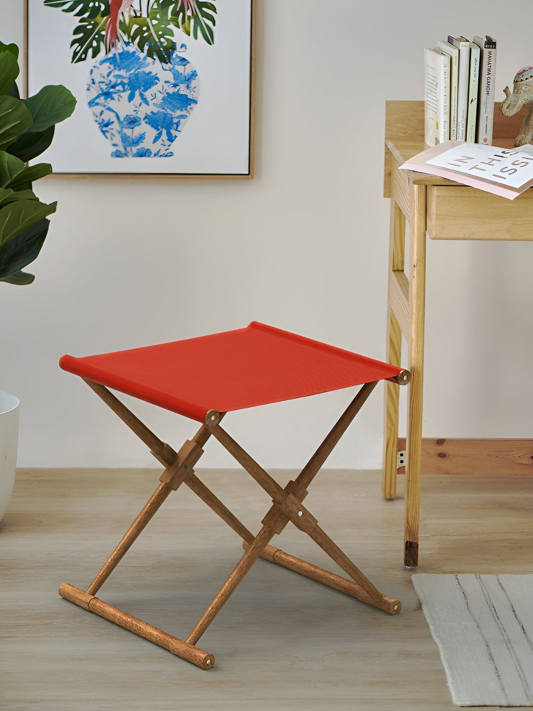 Chumbak Orange-Coloured Bistro Foldable Stool