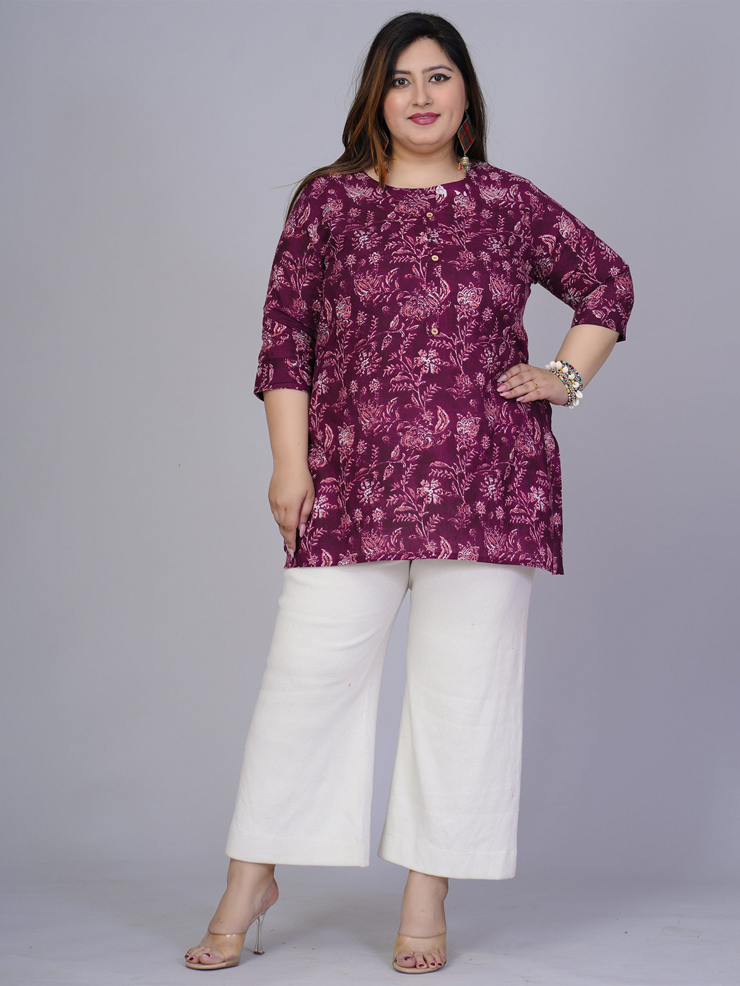 Gs Fashions Floral Printed Pure Cotton Kurti